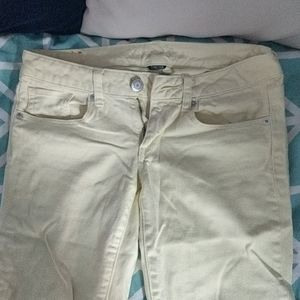 Light Yellow American Eagle Skinny Pants